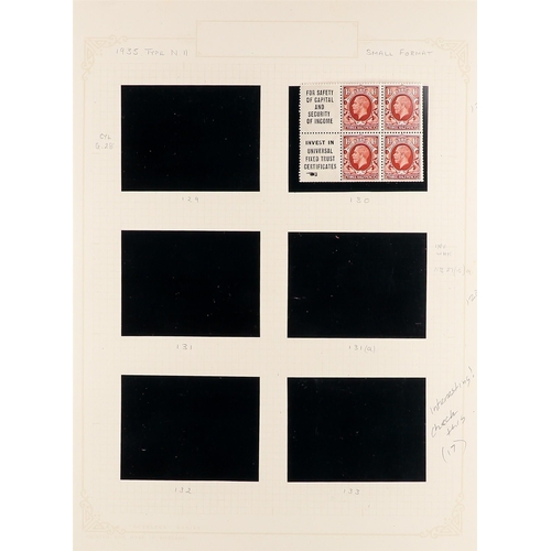 1055 - GB.GEORGE V STAMPS WITH BOOKLET ADVERTS. A collection of incomplete 1924 1½d red-brown panes of 4 st... 