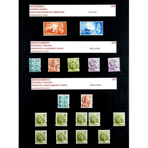 1058 - GB.ELIZABETH II 1948 - 2008 DEFINITIVE REGIONALS' COLLECTION on stock pages in album. Includes Machi... 