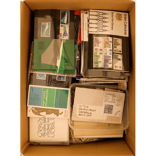 107 - COLLECTIONS & ACCUMULATIONS WORLD IN THREE BOXES with stamps in packets, on pages, in tubs and so on... 