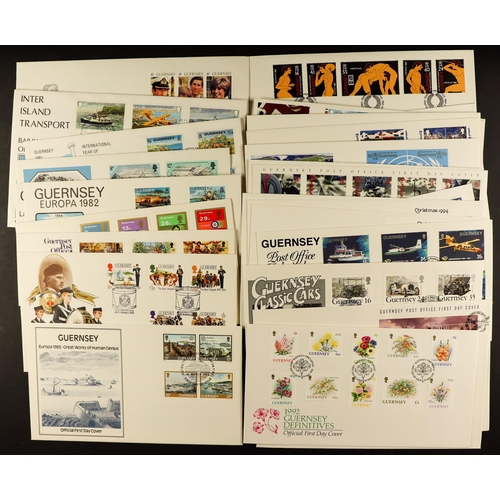 1077 - GB.ISLANDS GUERNSEY FIRST DAY COVERS. Unaddressed collection from 1981-2008. Very few missing from t... 