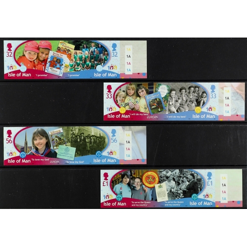 1085 - GB.ISLANDS ISLE OF MAN 2010 Centenary of Girl-guiding complete set (as SG 1575/1582) of IMPERF PROOF... 