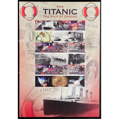 1088 - GB.ISLANDS ISLE OF MAN 2012 RMS TITANIC The Ship of Dreams sheetlet (as SG 1736/41) plus thee additi... 