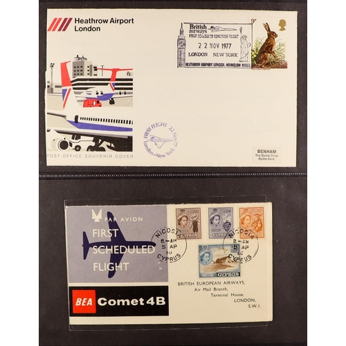 1095 - GB.FIRST DAY COVERS 1965 - 1978 AVIATION COVERS in album. Mainly GB with a few foreign and GB Island... 