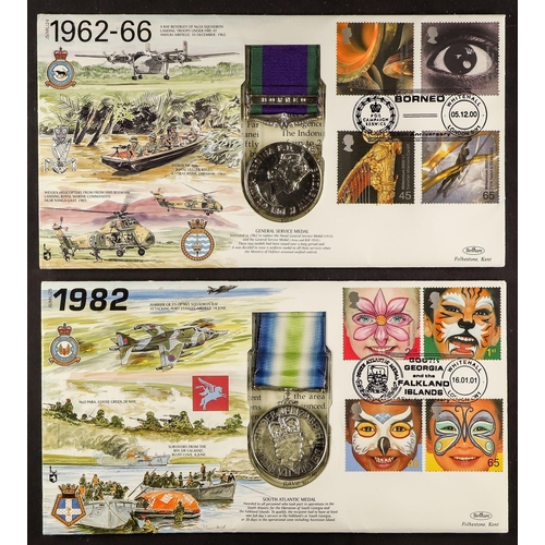 1098 - GB.FIRST DAY COVERS 1999-2001 CAMPAIGN MEDAL COVERS complete JS(MIL)1/26, each cover commemorating a... 