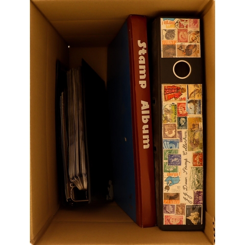 119 - COLLECTIONS & ACCUMULATIONS CHARITY SORTER BOX. 30 albums, loose stamps, tins, tubs and envelops wit... 