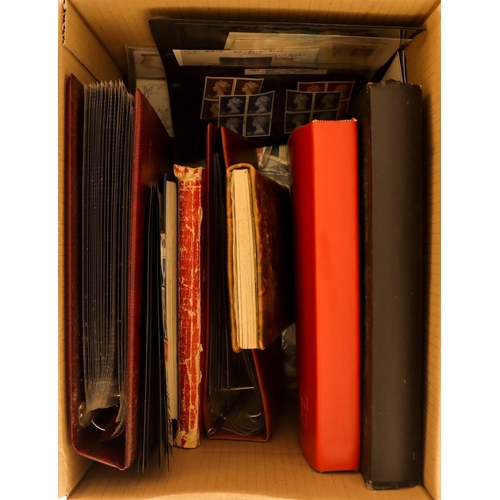 145 - COLLECTIONS & ACCUMULATIONS SORTER BOX comprising of world album, world postmark collection (mainly ... 