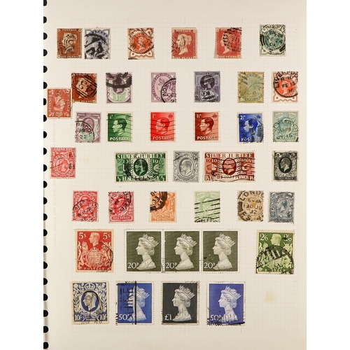 157 - COLLECTIONS & ACCUMULATIONS BOX WITH THREE ALBUMS. Some basic GB all reign stamps and selections fro... 