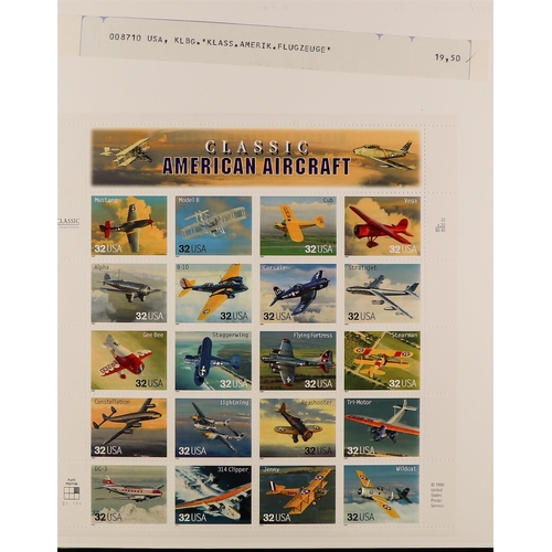 158 - TOPICALS AIRCRAFT & AVIATION 1930's-2010's a never hinged mint world collection in eight albums, all... 