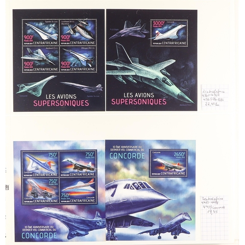 158 - TOPICALS AIRCRAFT & AVIATION 1930's-2010's a never hinged mint world collection in eight albums, all... 