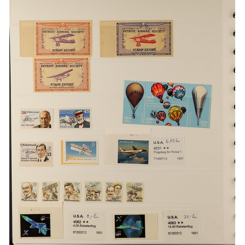 158 - TOPICALS AIRCRAFT & AVIATION 1930's-2010's a never hinged mint world collection in eight albums, all... 