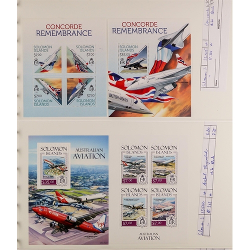 158 - TOPICALS AIRCRAFT & AVIATION 1930's-2010's a never hinged mint world collection in eight albums, all... 