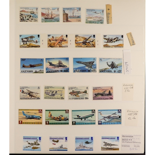 158 - TOPICALS AIRCRAFT & AVIATION 1930's-2010's a never hinged mint world collection in eight albums, all... 