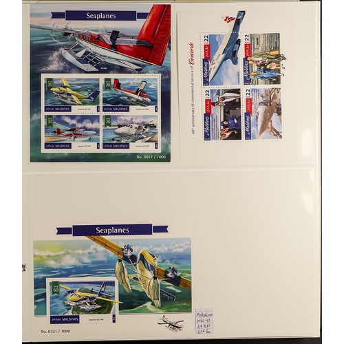 158 - TOPICALS AIRCRAFT & AVIATION 1930's-2010's a never hinged mint world collection in eight albums, all... 