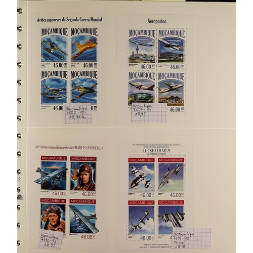 158 - TOPICALS AIRCRAFT & AVIATION 1930's-2010's a never hinged mint world collection in eight albums, all... 