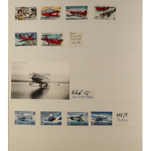 158 - TOPICALS AIRCRAFT & AVIATION 1930's-2010's a never hinged mint world collection in eight albums, all... 