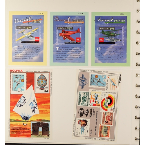 158 - TOPICALS AIRCRAFT & AVIATION 1930's-2010's a never hinged mint world collection in eight albums, all... 