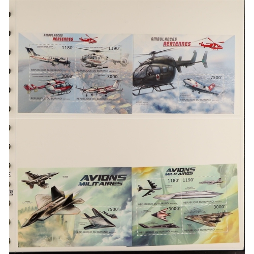 158 - TOPICALS AIRCRAFT & AVIATION 1930's-2010's a never hinged mint world collection in eight albums, all... 