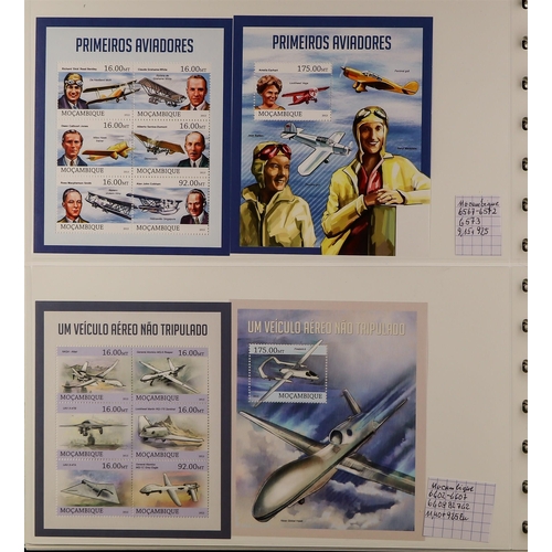 158 - TOPICALS AIRCRAFT & AVIATION 1930's-2010's a never hinged mint world collection in eight albums, all... 