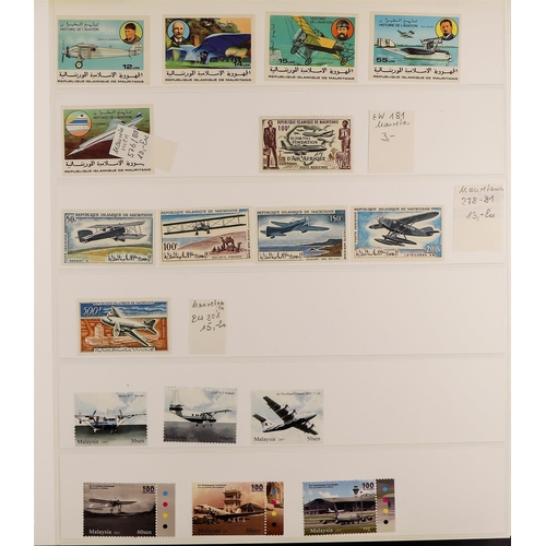 158 - TOPICALS AIRCRAFT & AVIATION 1930's-2010's a never hinged mint world collection in eight albums, all... 