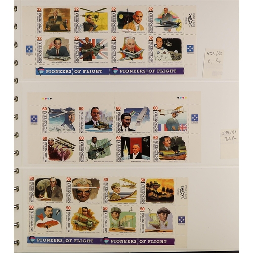 158 - TOPICALS AIRCRAFT & AVIATION 1930's-2010's a never hinged mint world collection in eight albums, all... 