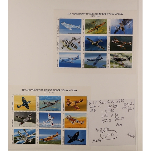 158 - TOPICALS AIRCRAFT & AVIATION 1930's-2010's a never hinged mint world collection in eight albums, all... 