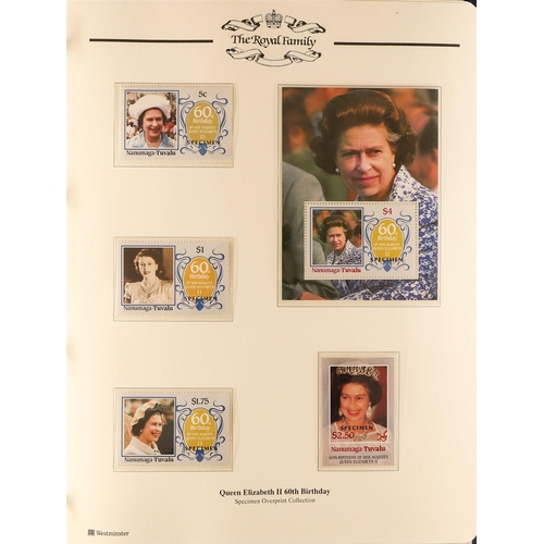 164 - TOPICALS ROYALTY OMNIBUS in 7 albums, with covers, stamps & miniature sheets incl. 1953 Coronation c... 