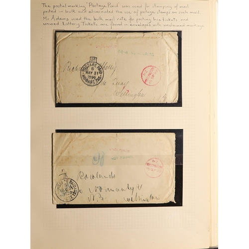 200 - AUSTRALIAN STATES TASMANIA 1899-1907 collection of Tattersall's suppressed and undercover mail, cont... 