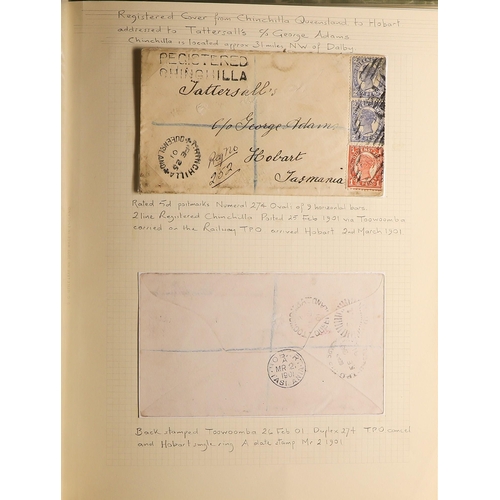 200 - AUSTRALIAN STATES TASMANIA 1899-1907 collection of Tattersall's suppressed and undercover mail, cont... 