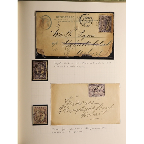 200 - AUSTRALIAN STATES TASMANIA 1899-1907 collection of Tattersall's suppressed and undercover mail, cont... 