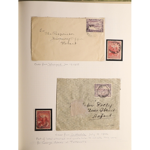 200 - AUSTRALIAN STATES TASMANIA 1899-1907 collection of Tattersall's suppressed and undercover mail, cont... 