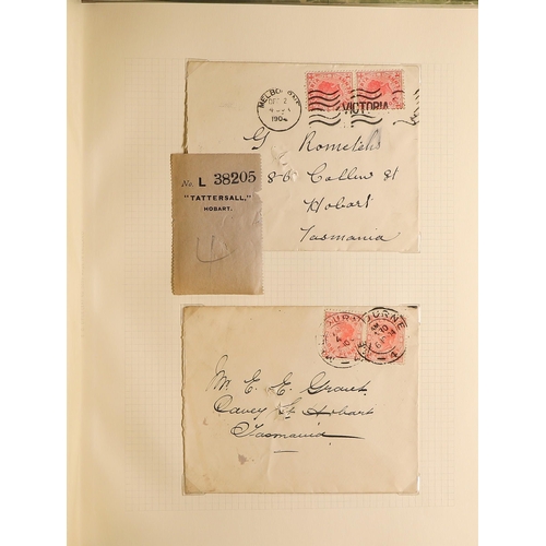 200 - AUSTRALIAN STATES TASMANIA 1899-1907 collection of Tattersall's suppressed and undercover mail, cont... 