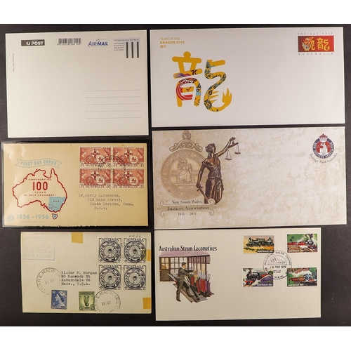 209 - AUSTRALIA 1945- 2012 COVERS a bow with mainly unused postal Stationery cards with many complete sets... 