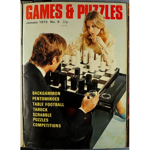 21 - GAMES AND PUZZLES MAGAZINES in 2 custom binders 1972 - 1975. (Approx 20)