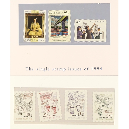 210 - AUSTRALIA 1991-1994 PRESENTATION PACK COLLECTION An apparently complete run between PO 181/230, in a... 