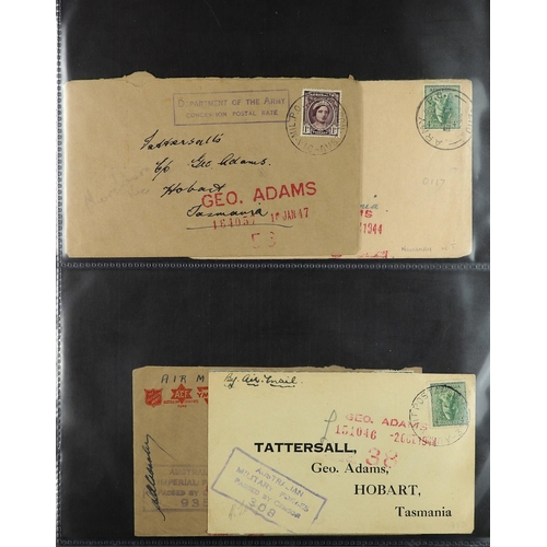 217 - AUSTRALIA TASMANIA 1940-47 collection of covers addressed to Tattersall's (Geo. Adams) in Hobart fro... 