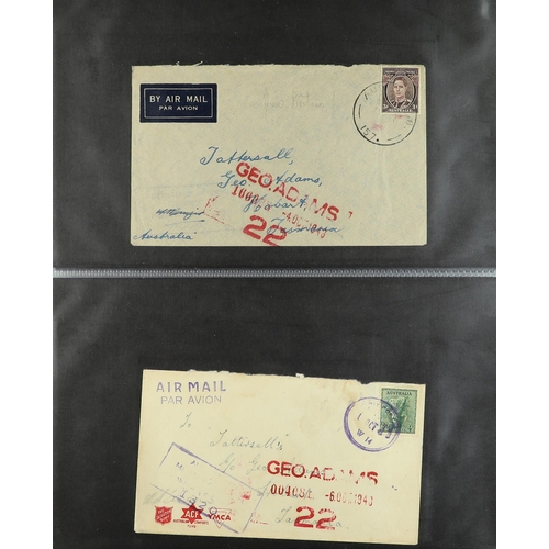 217 - AUSTRALIA TASMANIA 1940-47 collection of covers addressed to Tattersall's (Geo. Adams) in Hobart fro... 