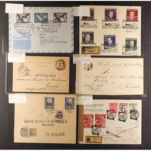 219 - AUSTRIA 1850's-1950's COVERS RANGE an American dealers stock (P.T.S.A. $4200+) incl. pre-stamp, othe... 