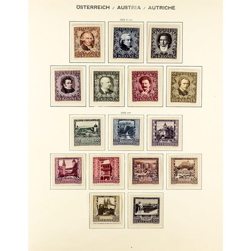 220 - AUSTRIA 1850-1953. a useful mint and used collection in a Schaubek album, with mint (many never hing... 