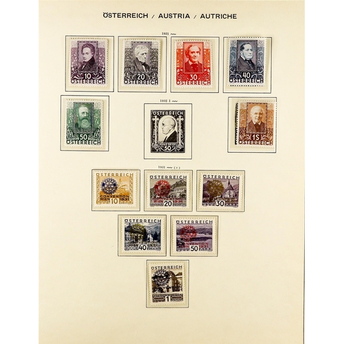 220 - AUSTRIA 1850-1953. a useful mint and used collection in a Schaubek album, with mint (many never hing... 