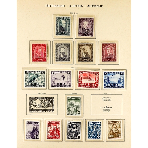 220 - AUSTRIA 1850-1953. a useful mint and used collection in a Schaubek album, with mint (many never hing... 