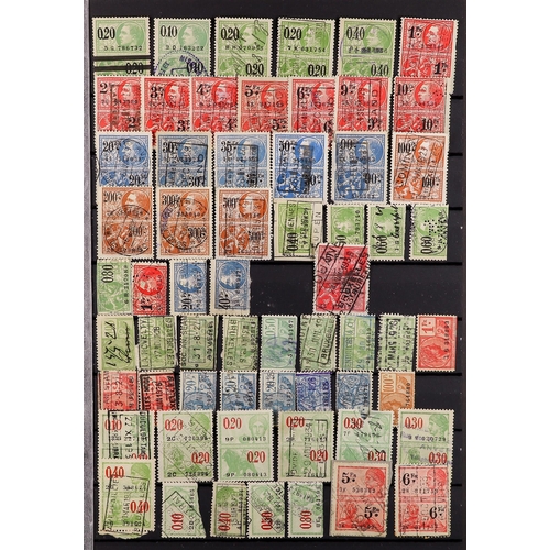 244 - BELGIUM REVENUE STAMPS 1860's-1940's used ranges incl. many Effet de Commerce, Affiches, Quittances,... 