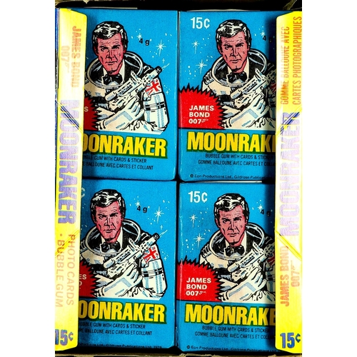 25 - JAMES BOND MOONRAKER BUBBLE GUM PHOTO CARD complete box with the 36 15c unopened packs. Corner split... 