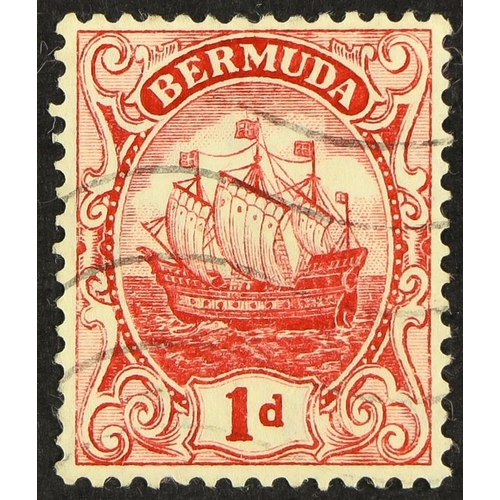 BERMUDA 1910 25 1d red Ship watermark inverted SG 46w light