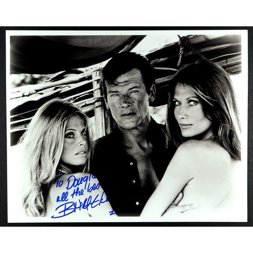 29 - JAMES BOND SIGNED PHOTOS. signatures of actresses and actors who have featured in Bond films. Signat... 