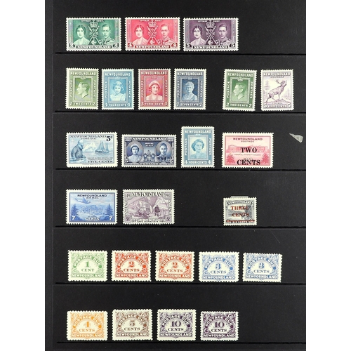 293 - CANADA - NEWFOUNDLAND 1910-47 MINT COLLECTION incl. 1910 perf. 12 x 14 set of 3, 1919 $1 on 15c air ... 