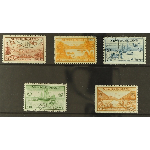 295 - CANADA - NEWFOUNDLAND 1939 airmail set, SG 230/4, fine used. Cat. £325. (5 stamps)