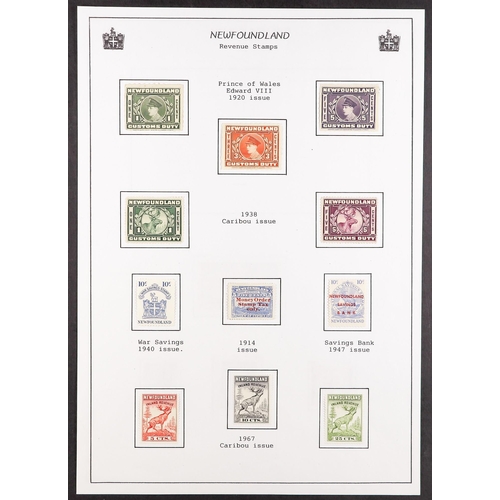 297 - CANADA - NEWFOUNDLAND REVENUE STAMPS 1898-1967 mint or used collection incl. Inland Revenue 1898 25c... 