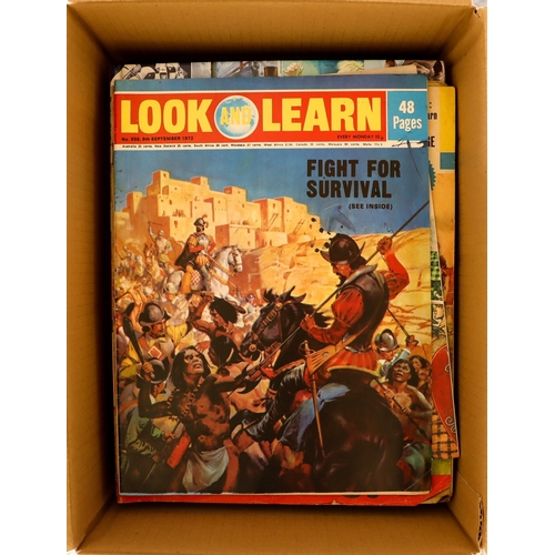 31 - LOOK AND LEARN MAGAZINES. Ranging from Sept 1967 (298#) to April 1982 (1049#). (Approx 700 magazines... 