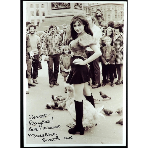 32 - MADELINE SMITH SIGNED PHOTOS. 36 photos many different. Including Bond, Carry on, and publicity shot... 