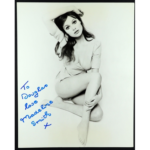 32 - MADELINE SMITH SIGNED PHOTOS. 36 photos many different. Including Bond, Carry on, and publicity shot... 